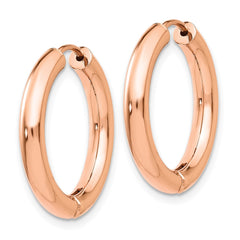 14K Rose Gold Hinged Hoop Earrings