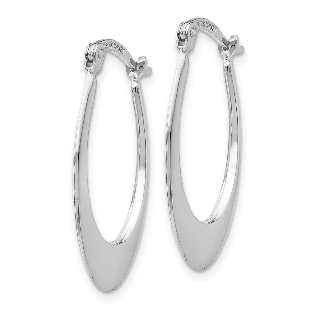 14K White Gold Polished Hoop Earrings