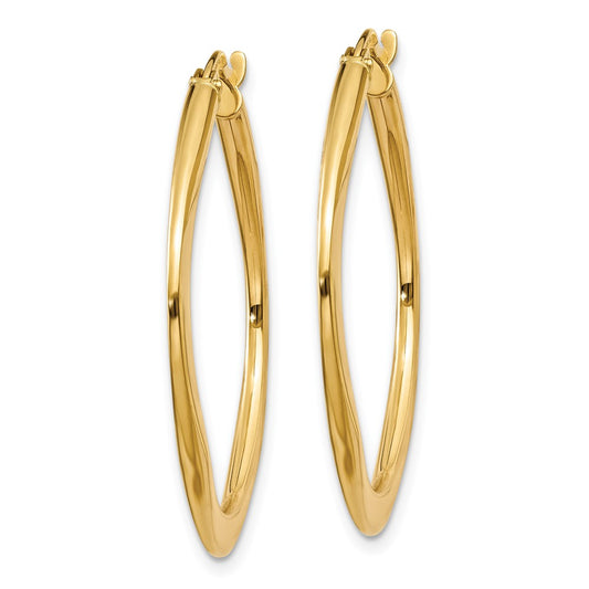 14K Yellow Gold Tapered Square Hoop Earrings