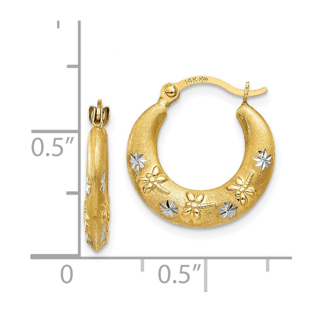 14K Two-Tone Gold Hoop Earrings