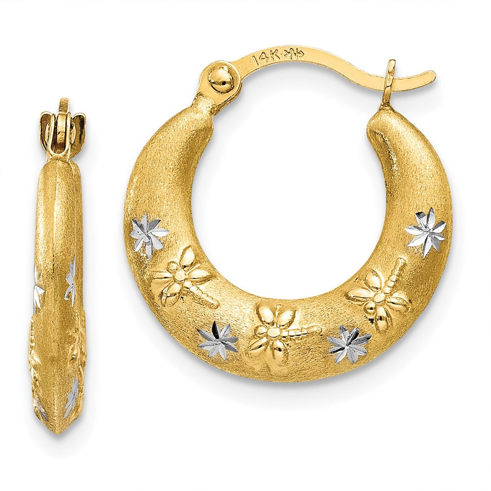 14K Two-Tone Gold Hoop Earrings