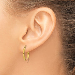 14K Yellow & Rose Gold Heart Diamond-cut Hoop Earrings