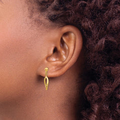 14K Yellow Gold Post Dangle Earrings
