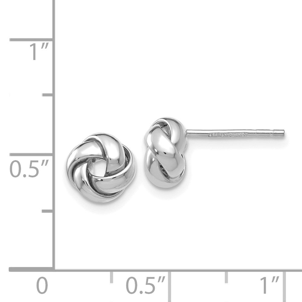 14K White Gold Polished Knot Post Earrings