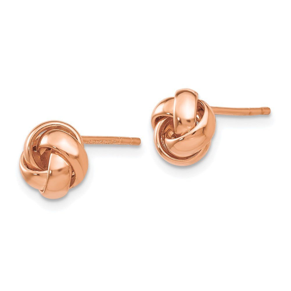 14K Rose Gold Polished Love Knot Post Earrings