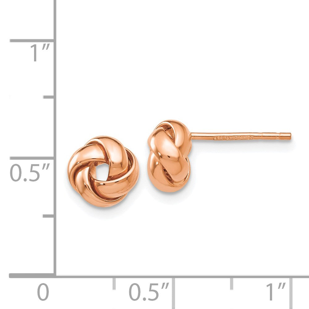 14K Rose Gold Polished Love Knot Post Earrings