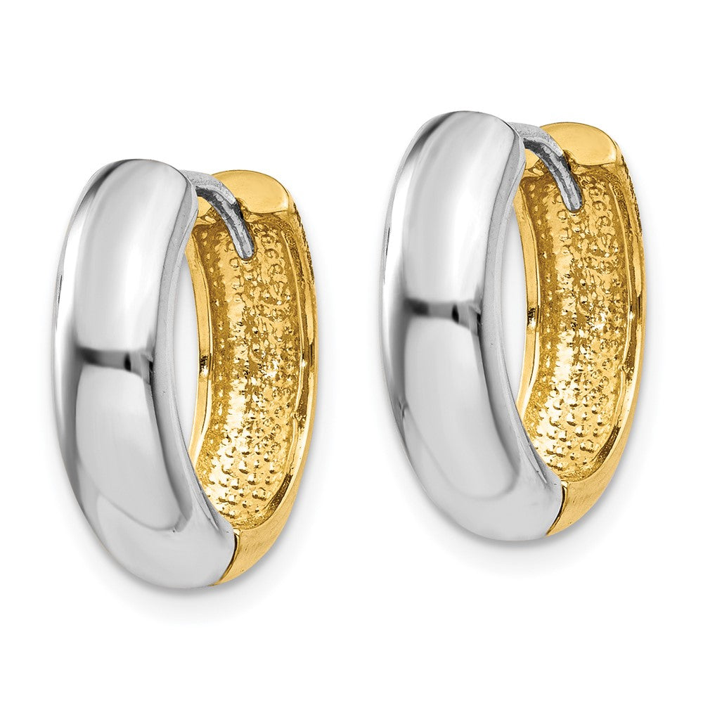 14K Two-Tone Gold Huggie Earrings