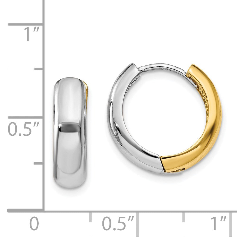 14K Two-Tone Gold Huggie Earrings