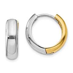 14K Two-Tone Gold Huggie Earrings