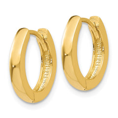 14K Yellow Gold Round Hinged Hoop Earrings