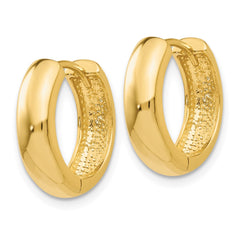 14K Yellow Gold Round Hinged Hoop Earrings