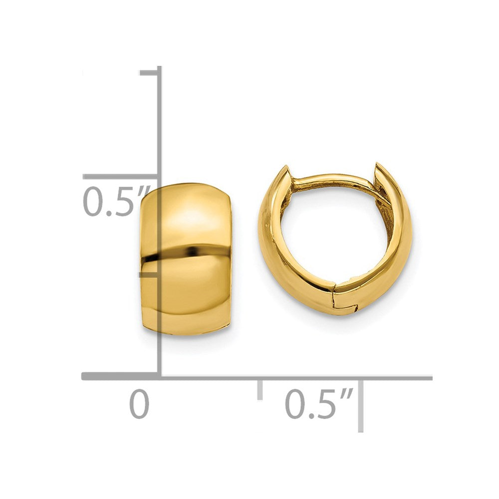 14K Yellow Gold Round Hinged Hoop Earrings