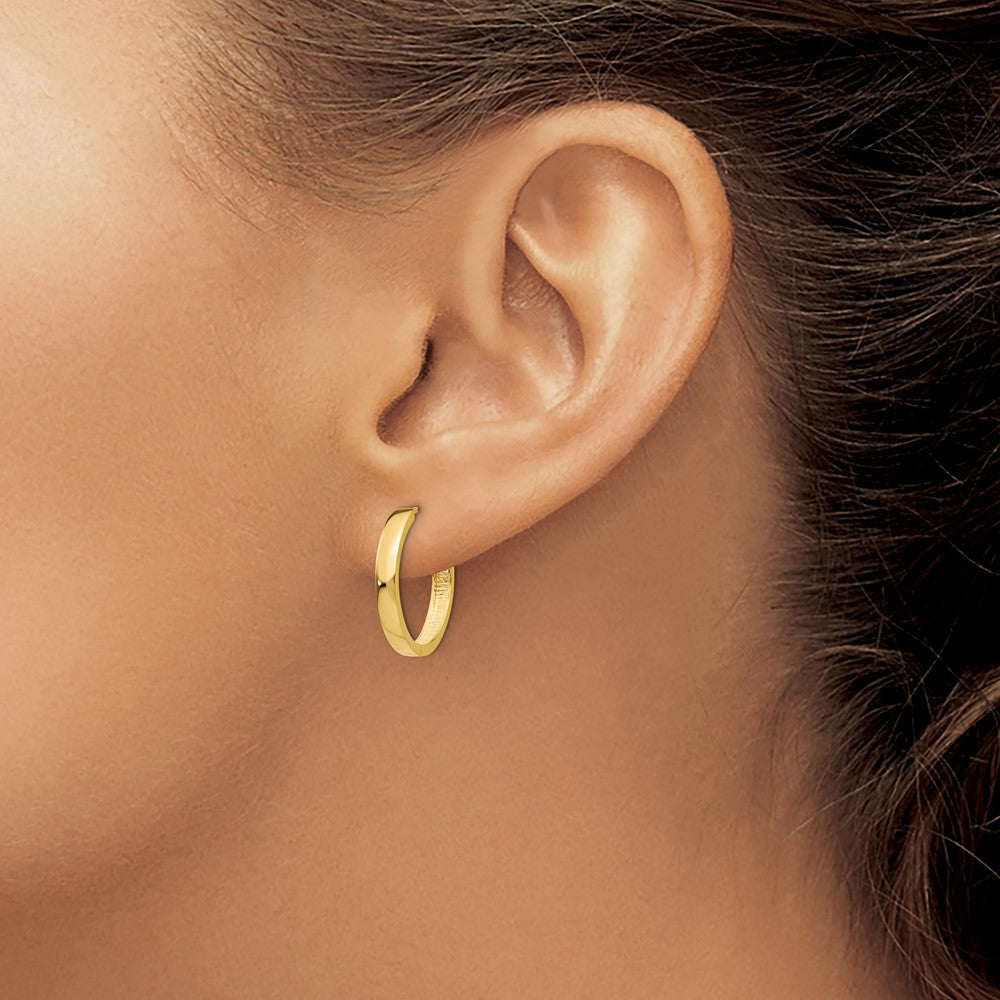 14K Yellow Gold Hinged Hoop Earrings