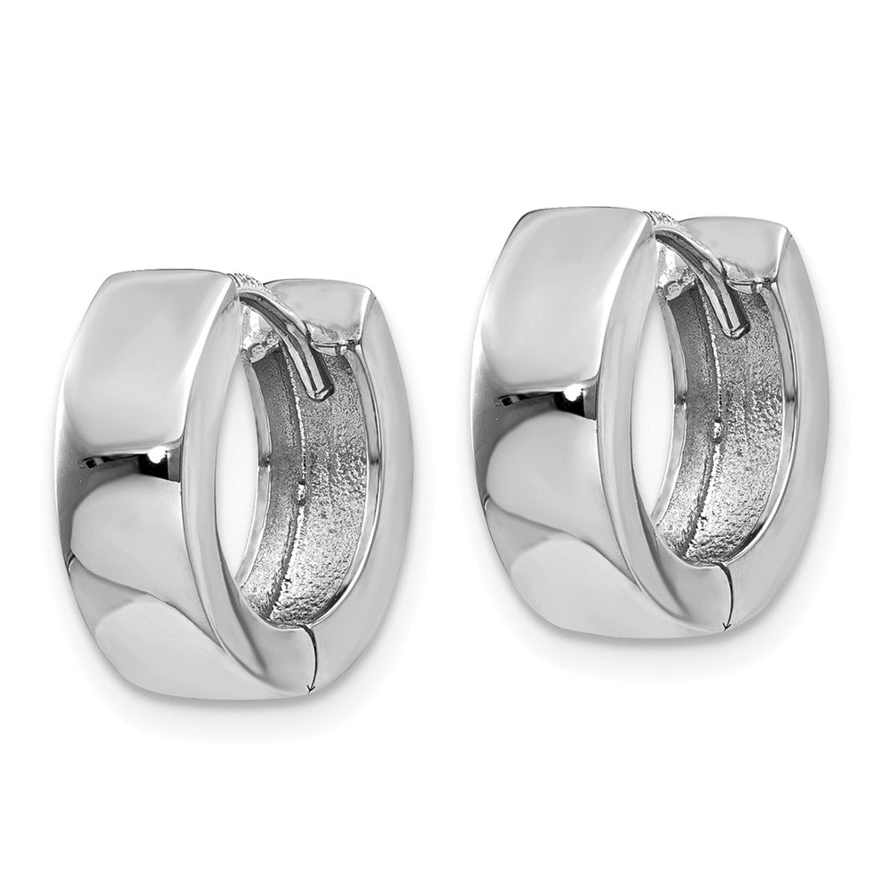 14K White Gold Hinged Hoop Earrings