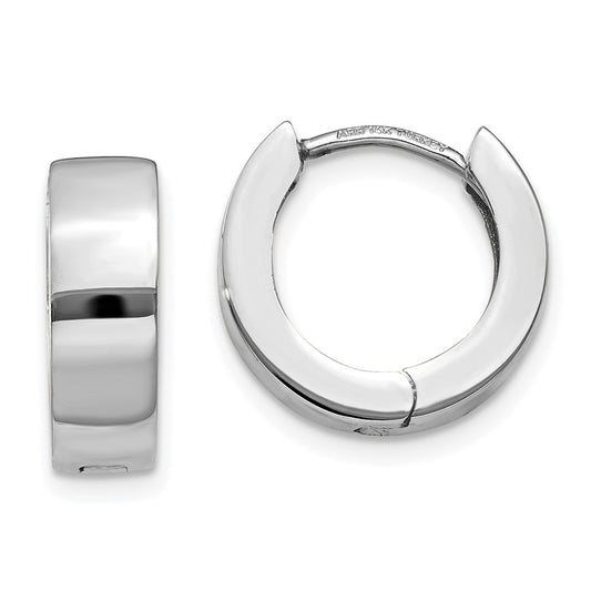 14K White Gold Hinged Hoop Earrings