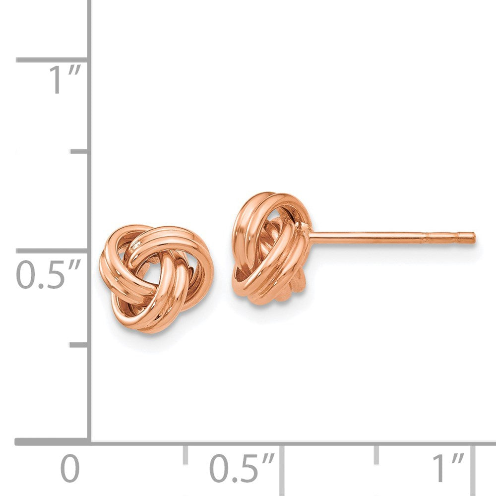 14K Rose Gold Polished Love Knot Post Earrings