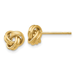 14K Yellow Gold Love Knot Post Earrings