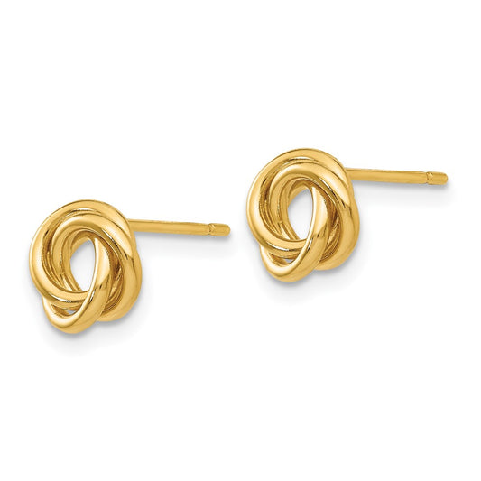 14K Yellow Gold Polished Knot Post Earrings