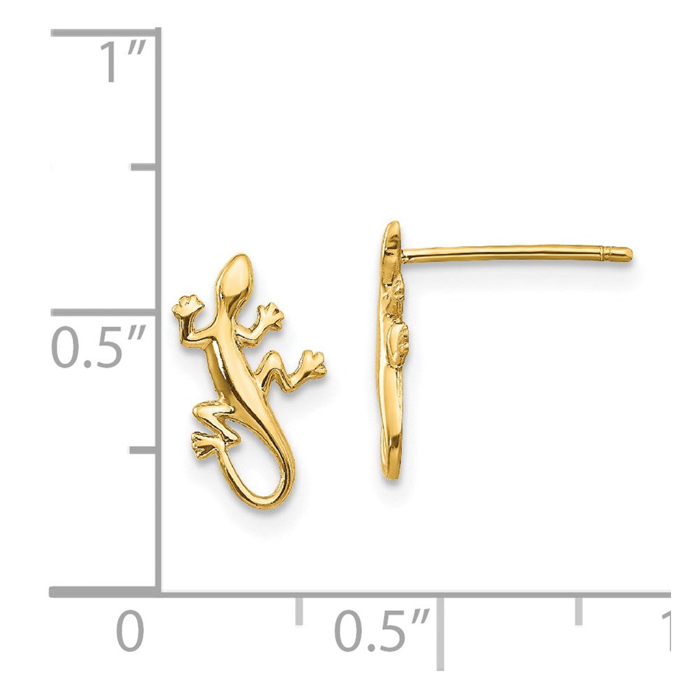 14K Yellow Gold Polished Gecko Post Earrings