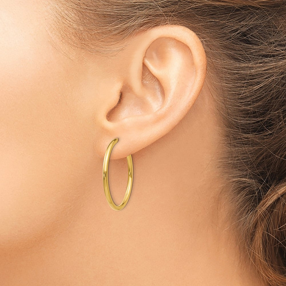 14K Yellow Gold Non-Pierced Hoop Earrings