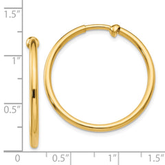 14K Yellow Gold Non-Pierced Hoop Earrings