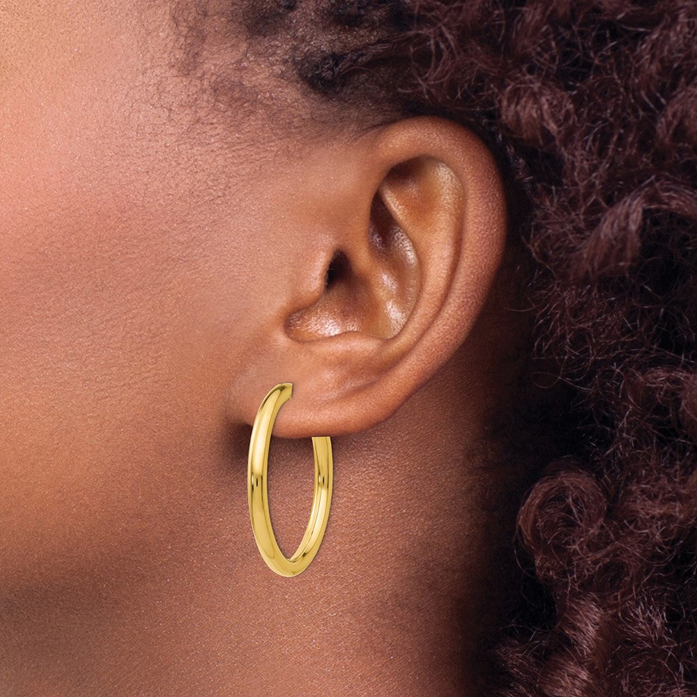 14K Yellow Gold Non-Pierced Hoop Earrings