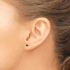 14K White Gold 3mm Sapphire Stud Earrings