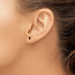 14K Yellow Gold Diamond & Garnet Birthstone Earrings