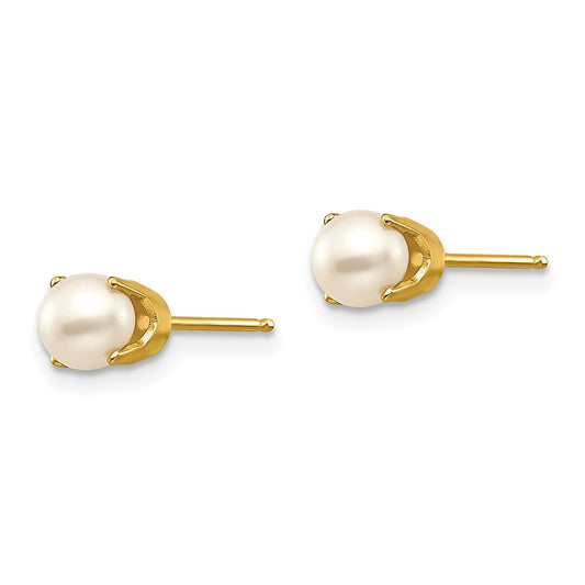 14K Yellow Gold 5mm June FWC Pearl Stud Earrings