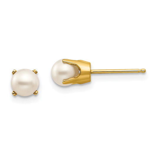 14K Yellow Gold 5mm June FWC Pearl Stud Earrings