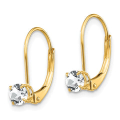 14K Yellow Gold White Topaz Earrings - April