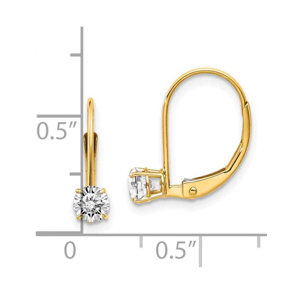 14K Yellow Gold White Topaz Earrings - April