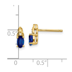 14K Yellow Gold Sapphire and Diamond Earrings