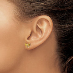 14K Yellow Gold Polished Citrine Bow Post Earrings