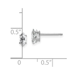 14K White Gold 6x3mm Marquise Cubic Zirconia Earrings