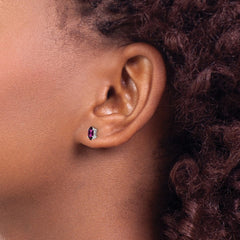 14K White Gold 6X3mm Rhodolite Garnet Marquise Stud Earrings