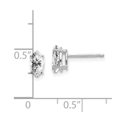 14K White Gold 7x3.5mm CZ Marquise Stud Earrings