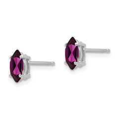 14K White Gold 7x3.5mm Rhodolite Garnet Marquise Stud Earrings