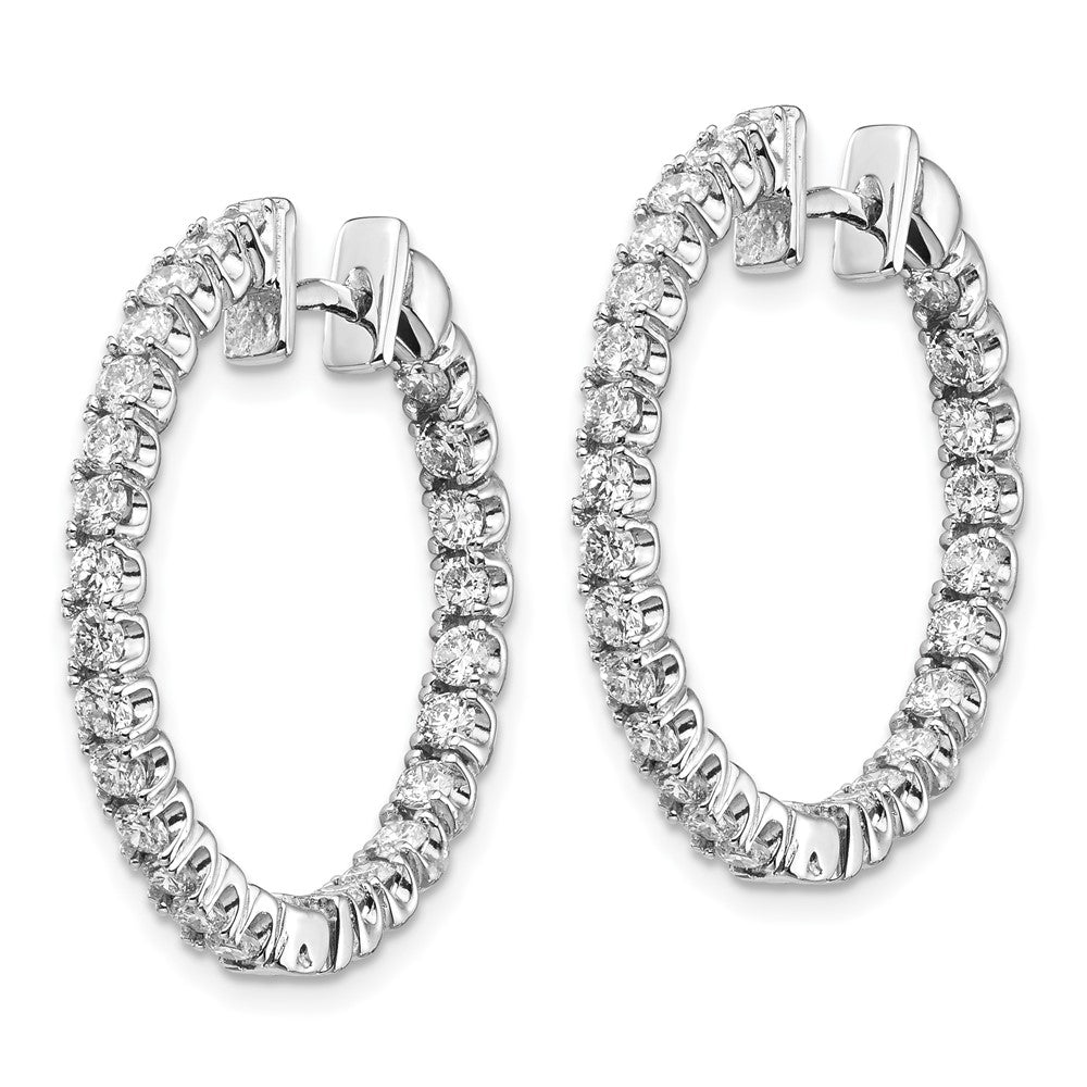 14K White Gold VS Diamond Hinged Hoop Earrings