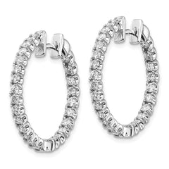 14K White Gold VS Diamond Hinged Hoop Earrings