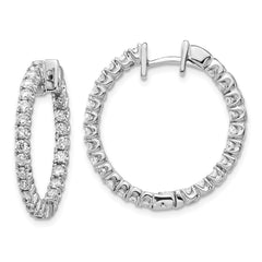 14K White Gold VS Diamond Hinged Hoop Earrings