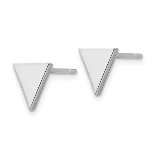 14K White Gold Triangle Post Earrings