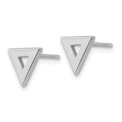 14K White Gold Open Triangle Post Earrings