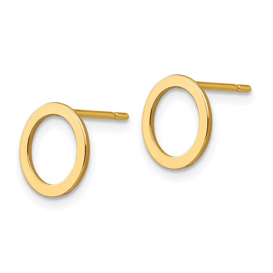 14K Yellow Gold Open Circle Earrings