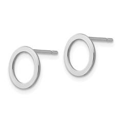 14K White Gold Open Circle Earrings