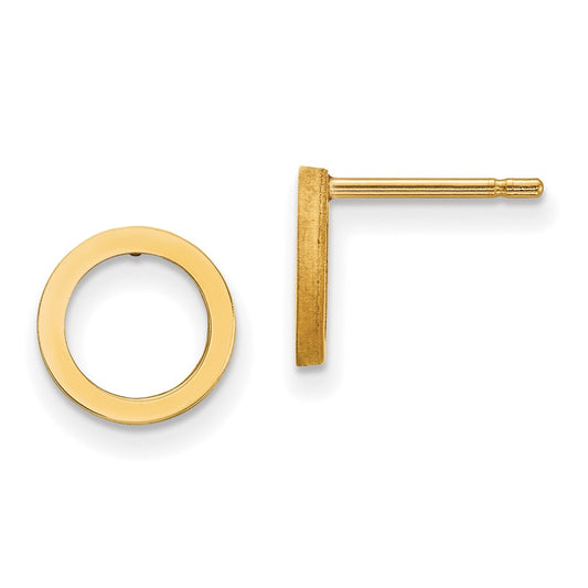 14K Yellow Gold Open Circle Earrings