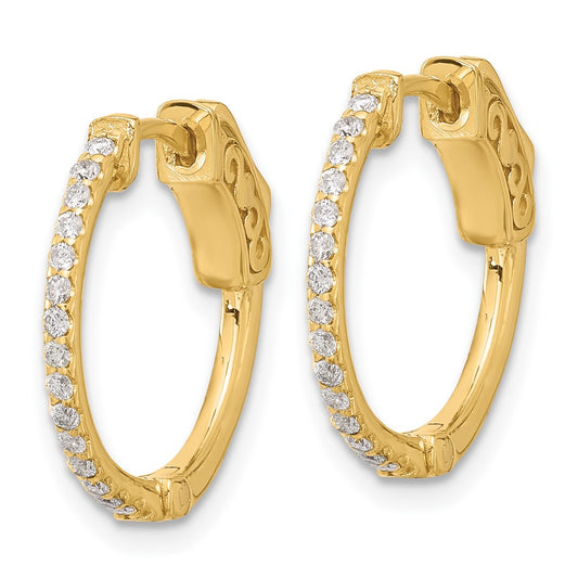 14K Yellow Gold .3ct 30-1.2mm Round Hoop with Safety Clasp Earrings Mountings