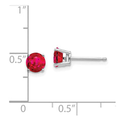 14K White Gold Ruby Stud Earrings