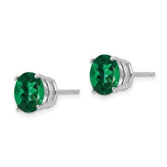 14K White Gold Mount St. Helens Round Stud Earrings