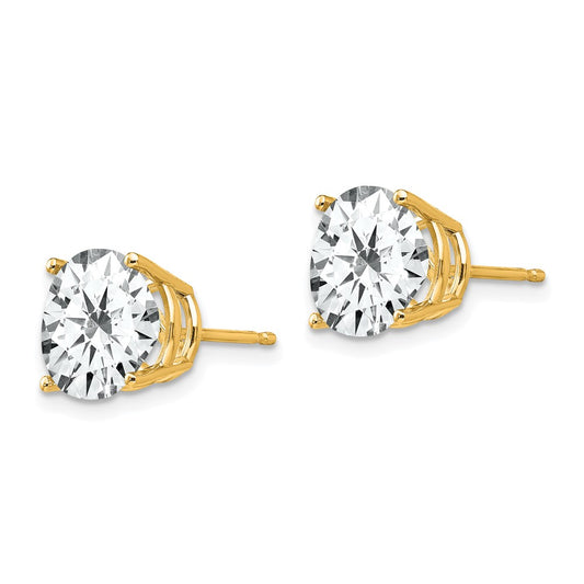 14K Yellow Gold 9mm Cubic Zirconia Earrings